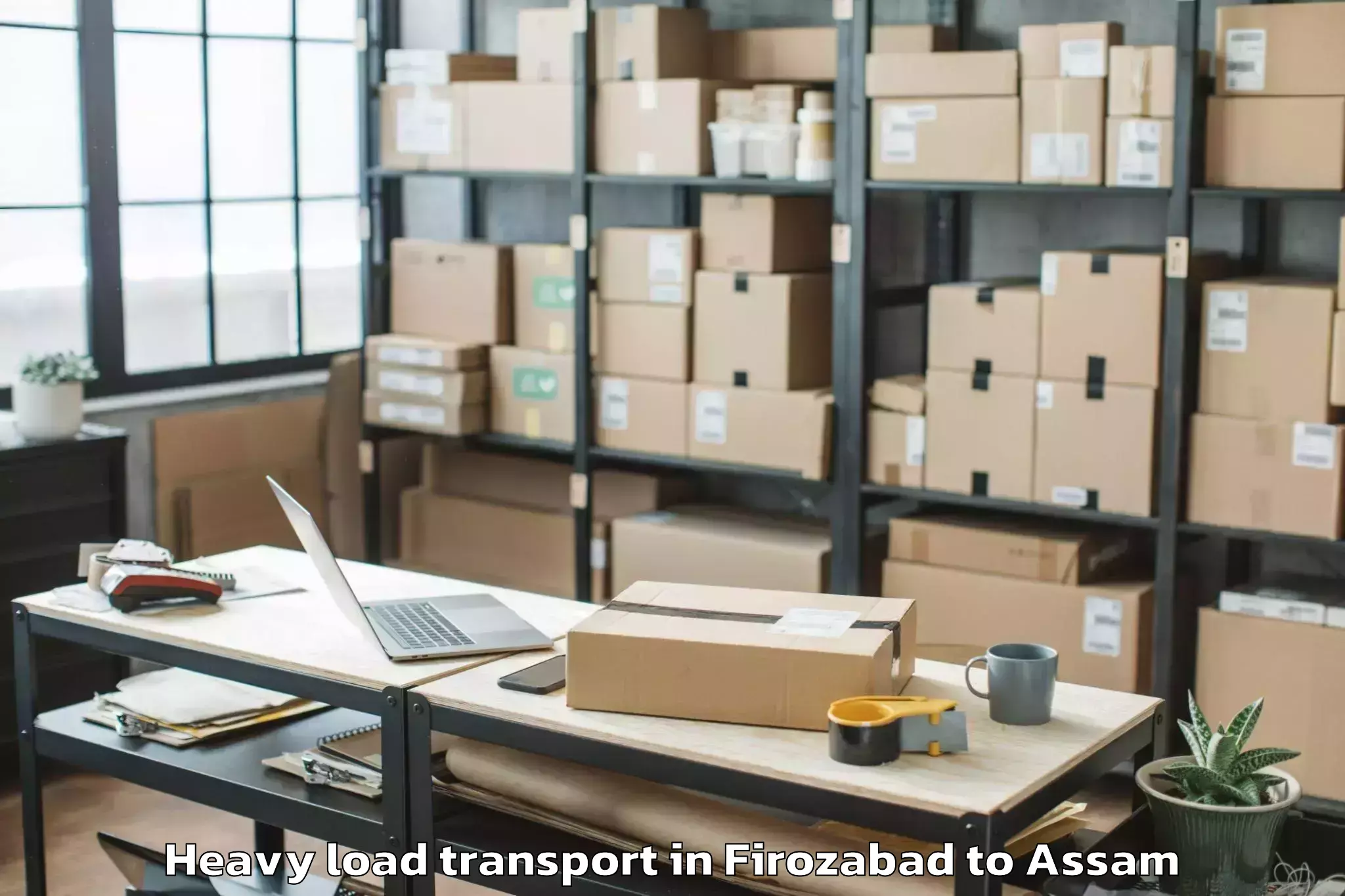 Professional Firozabad to Salonibari Airport Tez Heavy Load Transport